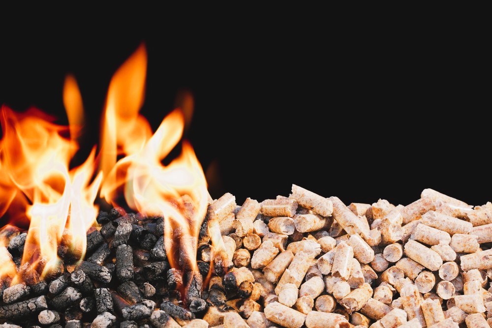 Burning Wood Pellets